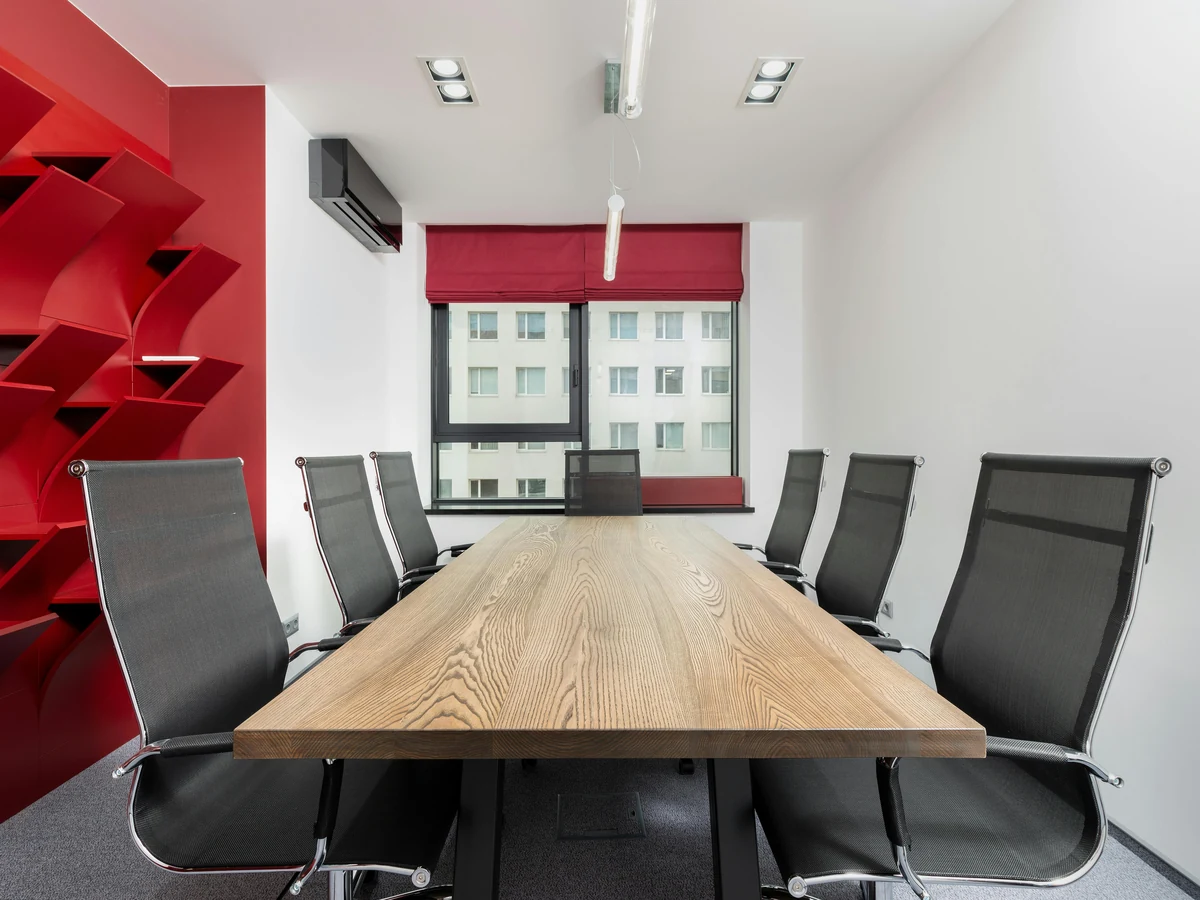 Commercial painting modern office conference room in Sheffield by Sheffield Decorators
