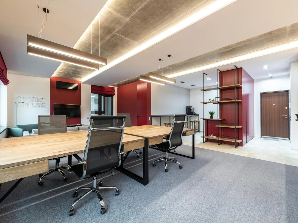 Commercial painting open plan office in Sheffield by Sheffield Decorators, professional commercial painters