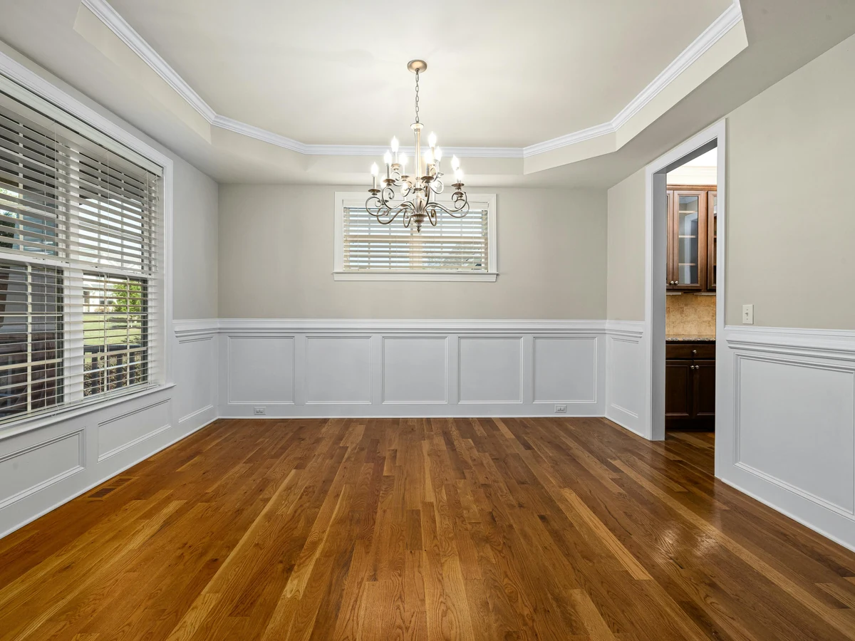Formal dining room painting in Sheffield, freshly painted empty room by Sheffield Decorators