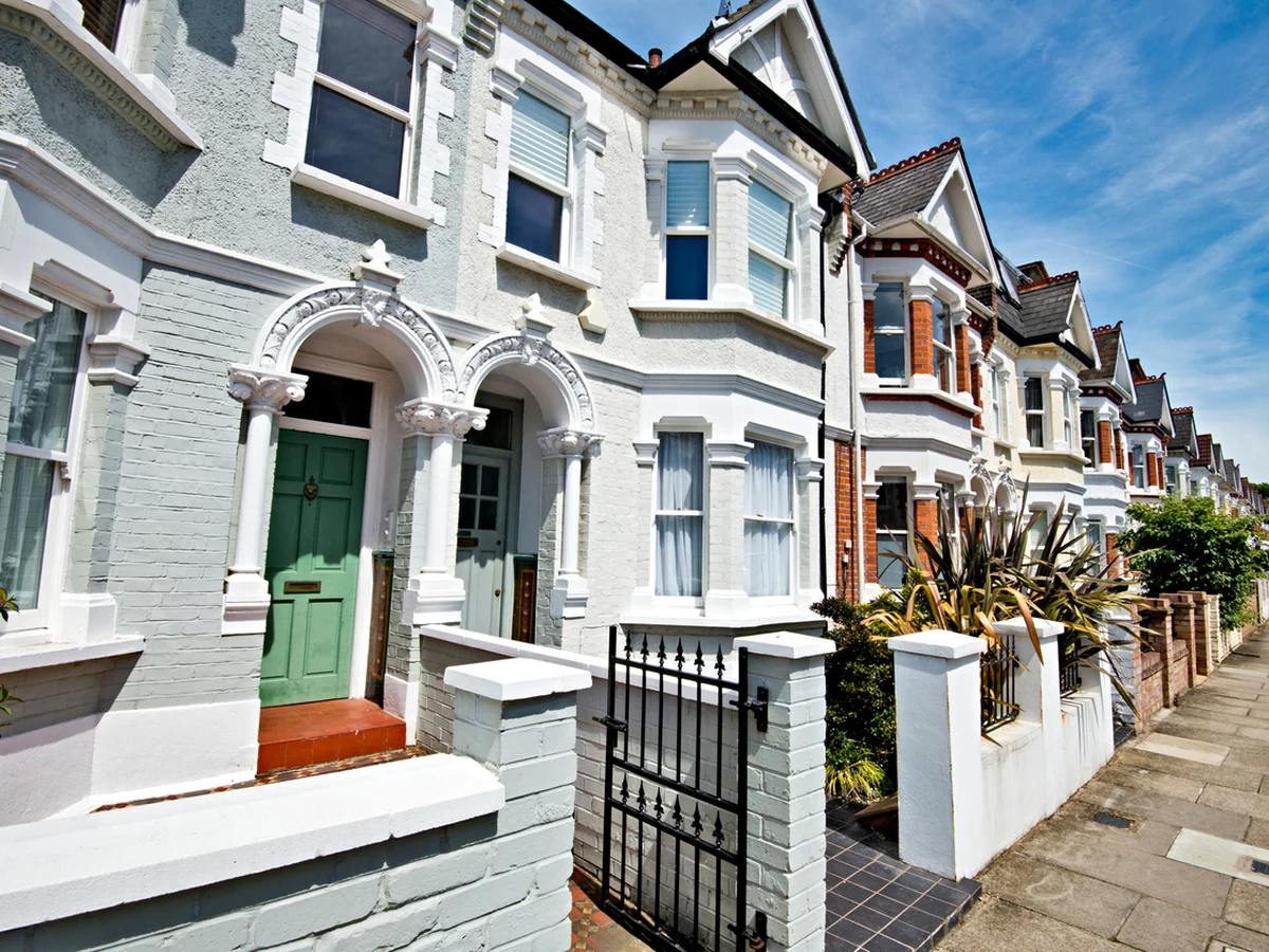 Exterior painting of a terraced row by Sheffield Decorators