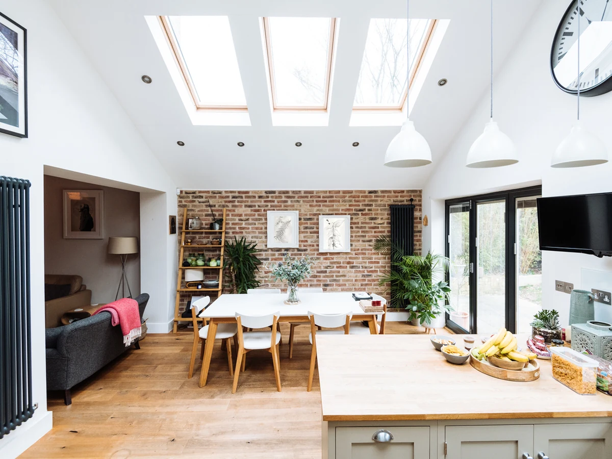 Open plan kitchen painting project by Sheffield Decorators in Oughtibridge