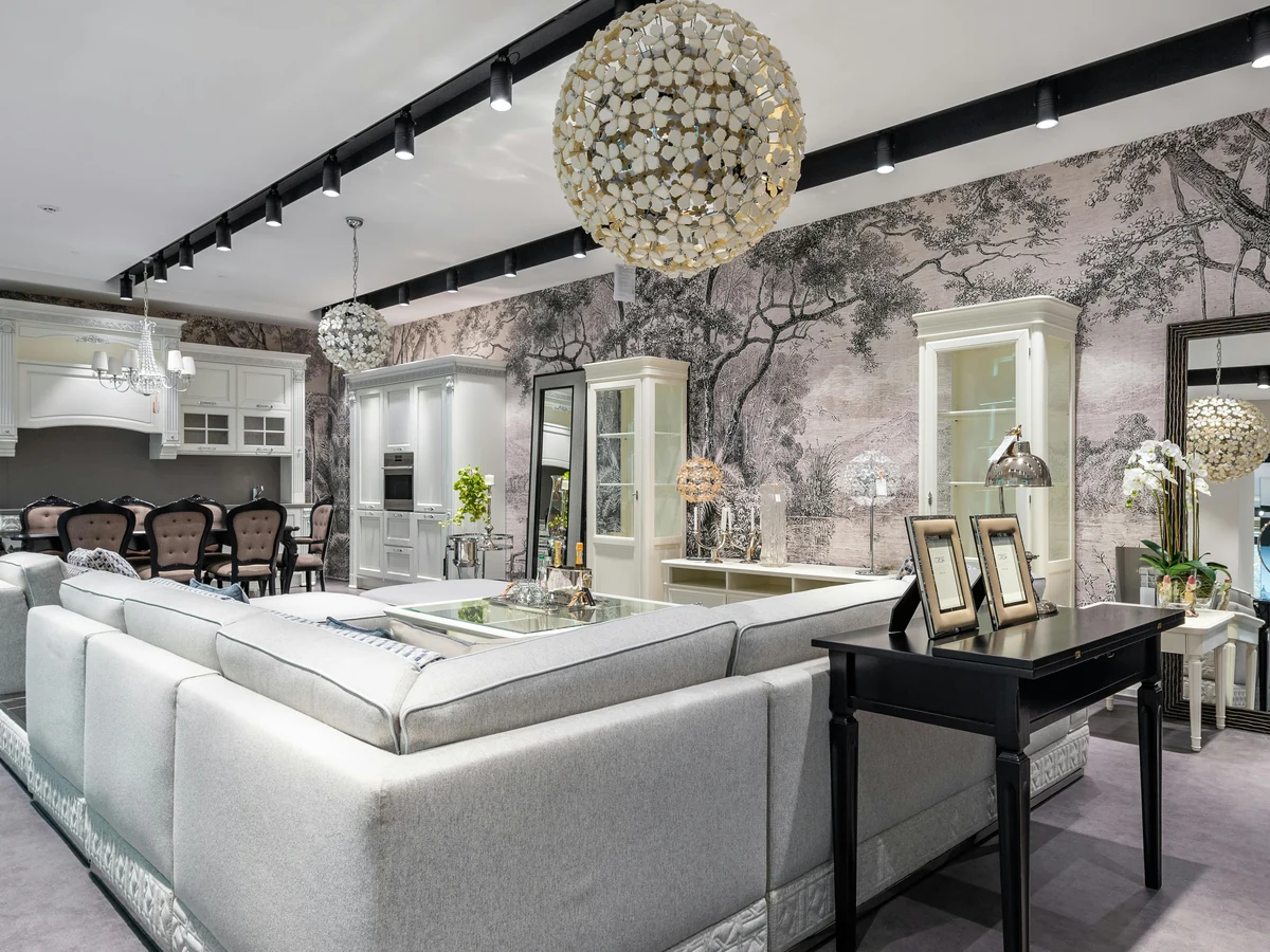 Elegant living area decorated by Sheffield Decorators, interior wallpapering and painting Sheffield