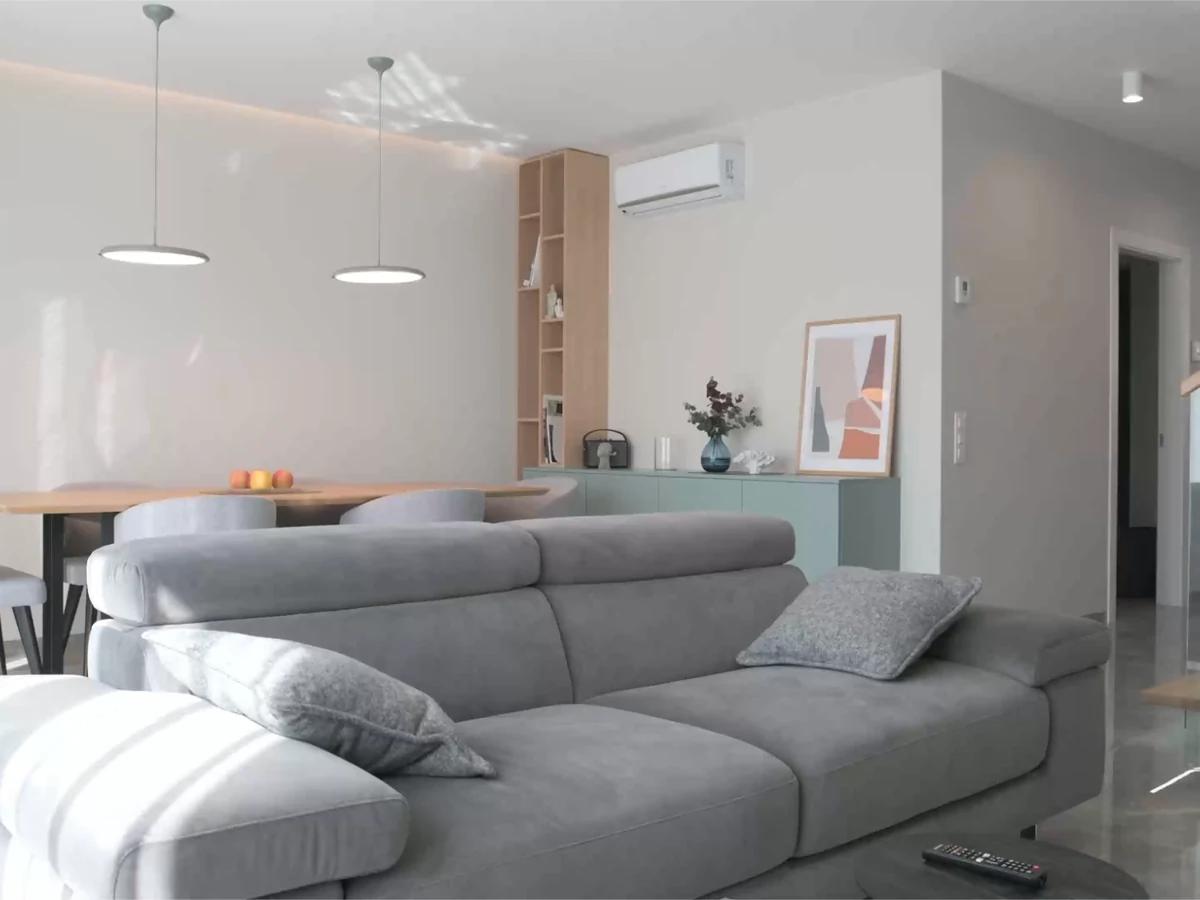 Modern open plan living area painted by Sheffield Decorators in Barnsley